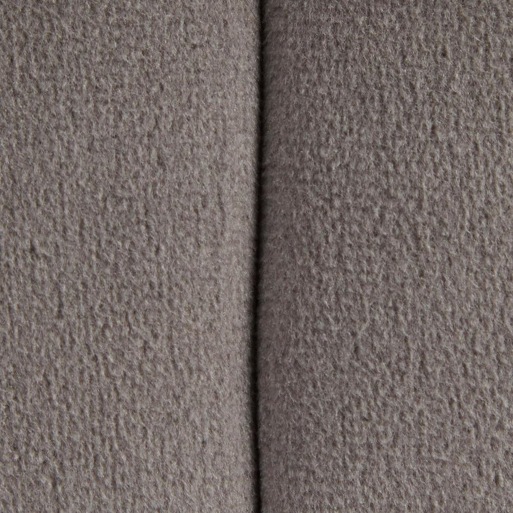 LumiSource Dark Grey Velvet Braided Round 16" Ottoman