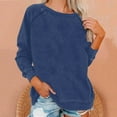 thumbnail image 1 of Hauts pour Femmes T-Shirts Dames Liquidation Blouses d'Été Mode Grande Taille Uni Col Rond Ample Manches Longues Rouge m, 1 of 6