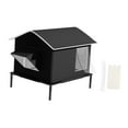 thumbnail image 4 of Casa para Gatos Cueva para El Frío Refugio Impermeable Caseta de Jardín Tienda Elevada de Tela Oxford a Prueba de Viento con Aislamiento Adecuado Par con hielera, 4 of 8