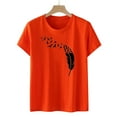 thumbnail image 2 of DeHolifer Womens T-shirts Orange Shirt Festival Short Sleeve Crewneck Printed T-shirt Loose Casual Fashion Tees Orange M, 2 of 4