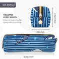 thumbnail image 3 of Disketp Sharks on White Blue Striped Estuche de Lápices de Cuero con Cierre, Estuche Compacto para Papelería, Bolígrafos y Accesorios Pequeños, 3 of 7