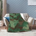 thumbnail image 3 of Green Camouflage Blanket, Fluffy Soft Cozy Blanket Flannel Plush Microfiber Couch Throw, Bedding, 40"x30", 3 of 7
