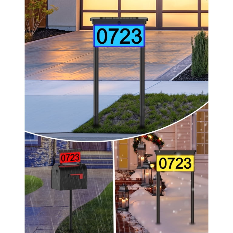 Avatar Controls Solar Address Sign, 12 Color-Changing LED Lights photo 6