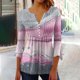 thumbnail image 1 of ICHUANYI Clearance Women's Casual Trumpet 3/4 Sleeve Printed Buttoned Basic Ruched Corset Tunic Tops Pleated T-shirts Blouses(Gray, XL) ICHUANYI WER2023080701243, 1 of 5