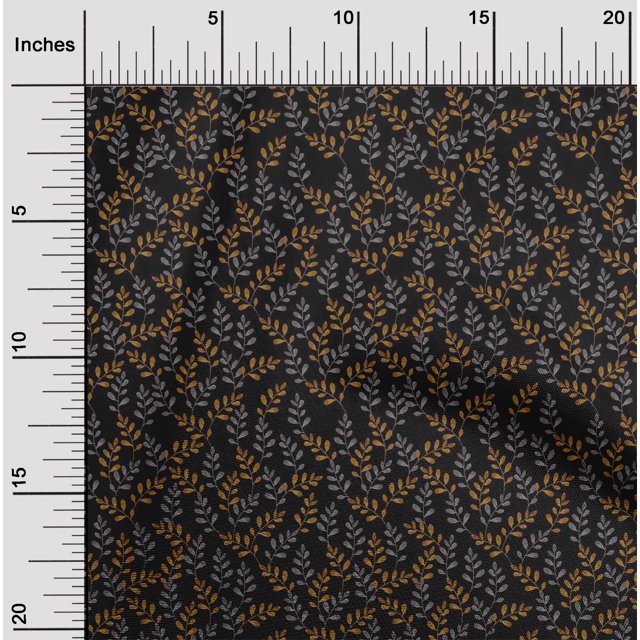 oneOone Georgette Viscose Fabric Leaf Leaves Printed Craft Fabric BTY 42 Inch Wide