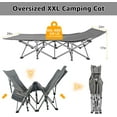 thumbnail image 2 of Cot Camping Cot with Thick Pad Cots for Sleeping Camping Bed Folding Cot 330LBS(Max Load),Heavy Duty with Carry Bag for Home Outdoor Travel, 2 of 7