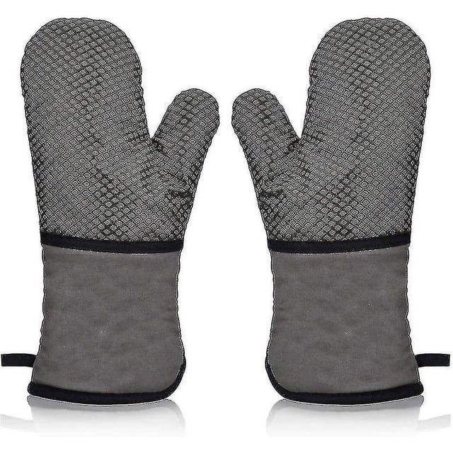 Guantes para horno LIUXGMXG de silicona antideslizantes gris 1 par