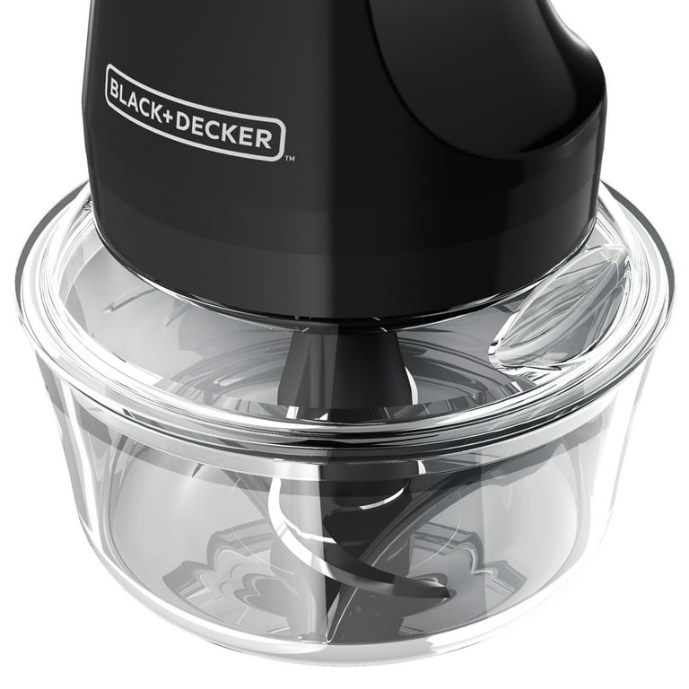 BLACK+DECKER 4-Cup Glass Bowl Electric Chopper, Black, EHC3002B 