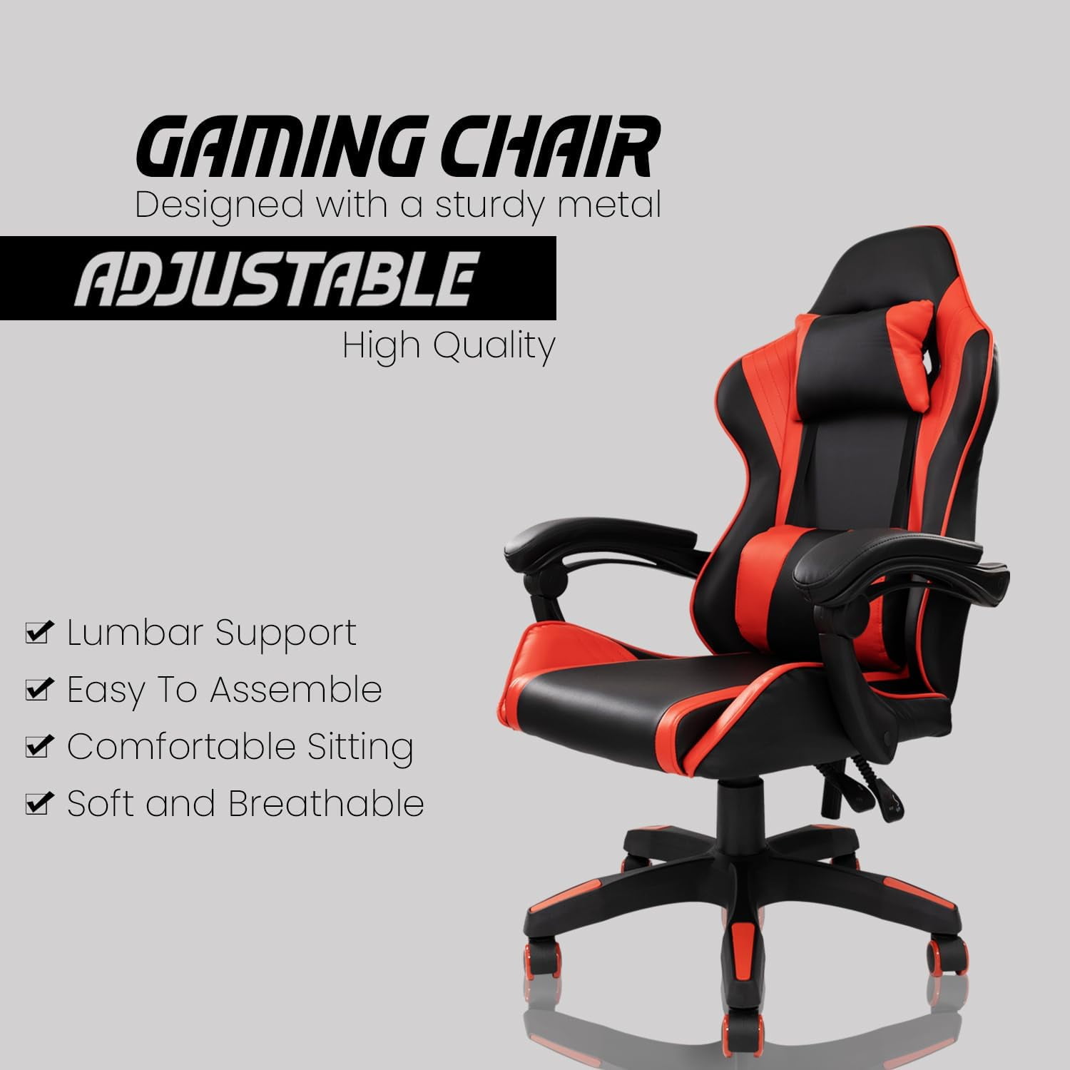 US Office Elements Big and Tall Gaming Chair for Adults Comfortable