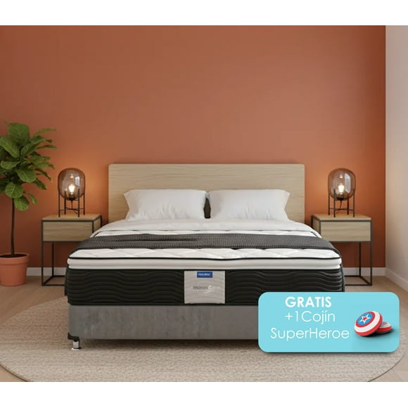 Colchón Matrimonial Restonic Mooncare 2 Almohadas Blanco