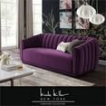 thumbnail image 3 of Posh Living Nicole Miller Bellamy 85" Velvet Upholstered Sofa in Purple, 3 of 10