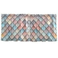 thumbnail image 7 of Yayeee Kitchen Curtains Tier Set of 2 Light Filtering 57"x24" Over Sink Window Panels, Red Art Pattern, 7 of 7