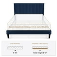 thumbnail image 6 of SHA CERLIN Blue Full Size Platform Bed Frame with Velvet Channel Headboard, Adult, 6 of 9