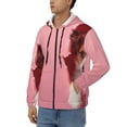 thumbnail image 3 of Kdxio Puppy Peeking Through Pink Print Men Hoodies Casual Hoodies for Men with Zip Pockets Full Zip Long Sleeve Sweatshirt Sports Hooded Jacket-XX-Large, 3 of 5