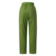 thumbnail image 2 of Gibobby pantalones de mujer Pantalones de algodón y lino elásticos con cordón informal suelto para mujer (Verde, XXL), 2 of 4