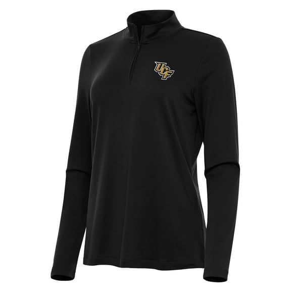Women's Antigua Black UCF Knights Reprocess Quarter-Zip Top