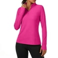 thumbnail image 3 of Juesizh Womens UPF+ 50 Sun Shirts Quarter Zip Solid Color Blouse Fashion Casual Long Sleeve Sun Protection Tee Tops, S-2XL, 3 of 7
