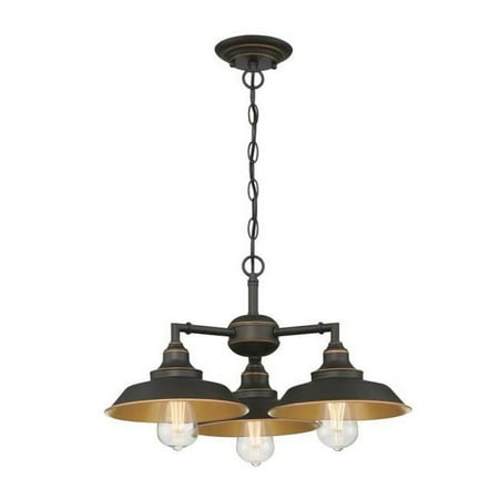 

Westinghouse Westinghouse Lighting 6129200 Iron Hill Vintage-Style Three Light Indoor Chandelier/Semi-Flush Mount Ceiling Fixture Oil-Rubbed Bronze Finish with Highlights