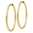 thumbnail image 2 of Primal Gold 14 Karat Yellow Gold Polished Endless Tube Hoop Earrings, 2 of 4
