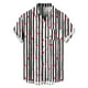 thumbnail image 2 of Blusa y camisa de manga corta con cuello vuelto para hombre, blusa informal de moda con cuello vuelto y estampado de rayas, blusa de manga corta con botones, blusa de poliéster para hombre, 2 of 6
