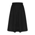 thumbnail image 6 of JGGSPWM Women's Summer Solid Color Casual Skirt Elastic Waist A Line Midi Skirts Swing Long Skirt with Pockets Black M, 6 of 8