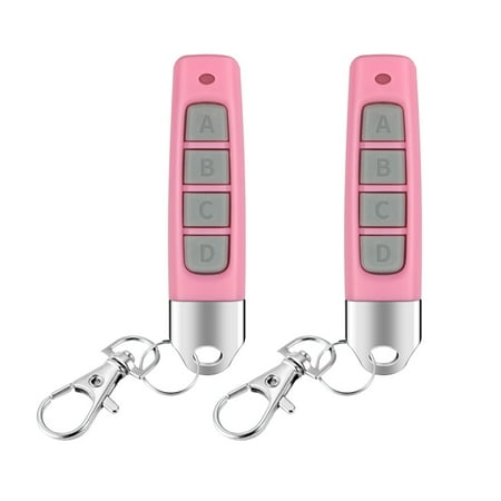 

EDFRWWS 433MHz Cloning Code 4 Keys Garage Gate Door Copy Remote Control (2pcs Pink)