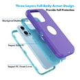 thumbnail image 3 of iPhone 14 Plus Cases,Njjex Case for iPhone 14, 14 Pro,14 Plus,14 Pro Max,Full-Body Shockproof Protection Heavy Duty Armor Hard Plastic & Shock Absorption Rubber Rugged Bumper 3-in-1 Case Cover,Purple, 3 of 7