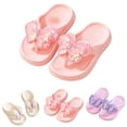thumbnail image 3 of Rhuody Teen Girls slipper Summer Sparkly Bow Slides Soft Sole Non slip Open Toe Outdoor Flip Flop Sandals Retro Feetwear Red 11-12 Years, 3 of 8
