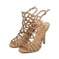 thumbnail image 5 of New Women Breckelles Sylvia-11 Leatherette Peep Toe Hollow Slingback Mule Sandal, 5 of 6