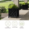 thumbnail image 4 of Pure Garden 15.5-Inch Outdoor Lattice Planter Box Plant Pot 2-Pack, Black, 4 of 7
