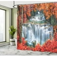 thumbnail image 5 of Ambesonne Landscape Shower Curtain, Botanic Fall Forest, 69"Wx75"L, Orange Red and White, 5 of 5