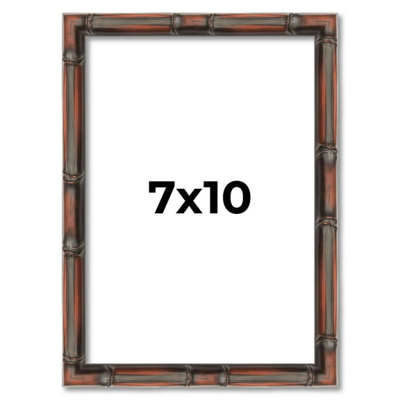 7x10 Frame Brown Bamboo with Dark Coffee/Walnut Finish | Solid Wood Picture Frame Width 0.75 Inches