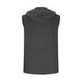 thumbnail image 5 of HVOBTTY Men's Summer T Shirt Casual Solid Color Sleeveless Pullover Open Front Wooden Buttons Drawstring Daily Wear Top with Double Pockets Dark Gray, S, 5 of 5