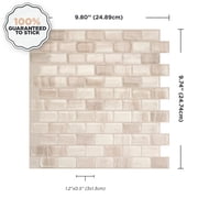 Smart Tiles - 3D Adhesive Peel and Stick Backsplash Tile, Beige - 4-Pack 9.8 x 9.74