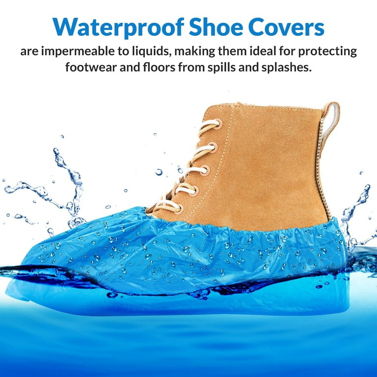 Blue Disposable Shoe Covers for Indoors, 16 x x 300