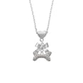 thumbnail image 2 of Delight Jewelry Silvertone Large Clear Crystal Dog Bone Silver tone Bow Heart Necklace, 2 of 4