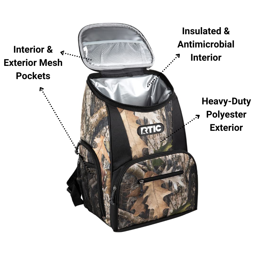 RTIC 15 Can Lightweight Backpack Insulated Cooler with Additional Storage Pockets, Kanati Camo - image 4 of 5