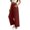 Wine, variant on Liuinsasek Cotton-Linen Pants for Women Solid-Color Loose Casual High Waist Slimming Elastic Waistband Lightweight Trousers