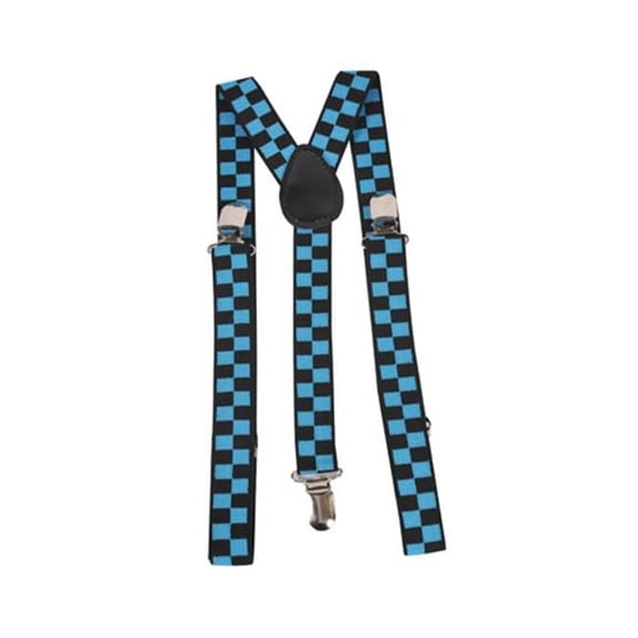 Blue Checkerboard Suspenders