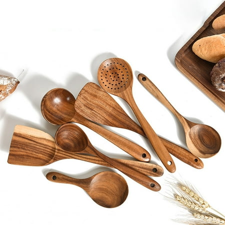 

YMheart Non-Stick Teakwood Wooden Spatula Spoon Household Kitchen Utensils Kitchenware