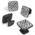 thumbnail image 2 of 4 Pcs Cabinet Handle Drawer Pulls Rotating Black Dot Knobs with Screws Square Furniture Office Cabinet Knob Decoration, 2 of 7