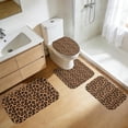 thumbnail image 5 of Black and Brown Leopard Print Bathroom Rug Set 4 Piece,Includes Contour,Lid Cover,Bath Mat,Non-Slip Extra Soft Absorbent Washable, 5 of 5