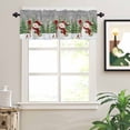 thumbnail image 2 of Christmas Snowman Valances for Windows Xmas Tree Forest Snowflake Winter Grey Rod Pocket Curtain Valance Window Treatment Short Curtains for Kitchen Living Room, 54"x18", 2 of 5