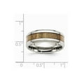 thumbnail image 6 of Stainless Steel Polished Wood Inlay Enameled 8.00mm Ring Size: 11; for Adults and Teens; for Women and Men, 6 of 6