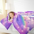 thumbnail image 4 of Manfei 3D Magic Unicorn Full Size Comforter Sets,Colorful Rainbow Bedding Comforter Set,Purple Pink Ombre Bedding Sets For Girl,Microfiber Bedroom Decor Reversible,3pcs, 4 of 8
