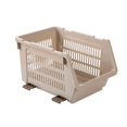thumbnail image 2 of Cesta de soporte apilable, estante de almacenamiento para gabinete, caja de almacenamiento portátil multifuncional para organización de artículos dive Café, 2 of 9