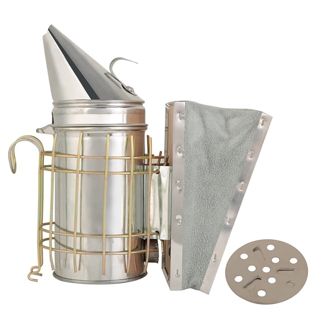 Fumoir de Ruche en Fer Galvanisé avec Équipement d'Apiculture de Bouclier Thermique