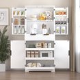 thumbnail image 4 of 72" Fluted Kitchen Pantry Cabinet with 3 Keyboard Drawers & 6 Door Shelves Adjustable, Freestanding Cupboard Storage Cabinet for for Bathroom Diningroom, Office, Entryway, Black, 4 of 27