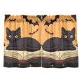 thumbnail image 7 of Yayeee Kitchen Curtains Tier Pair Light Filtering 27"x24" Rod Pocket Short Cafe Window Panel, Orange Halloween Cat, 7 of 7