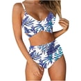 thumbnail image 2 of Traje de baño de dos piezas para mujer, cómodo, con pecho alto, en contraste OAVQHLG3B Store lin121212, 2 of 4